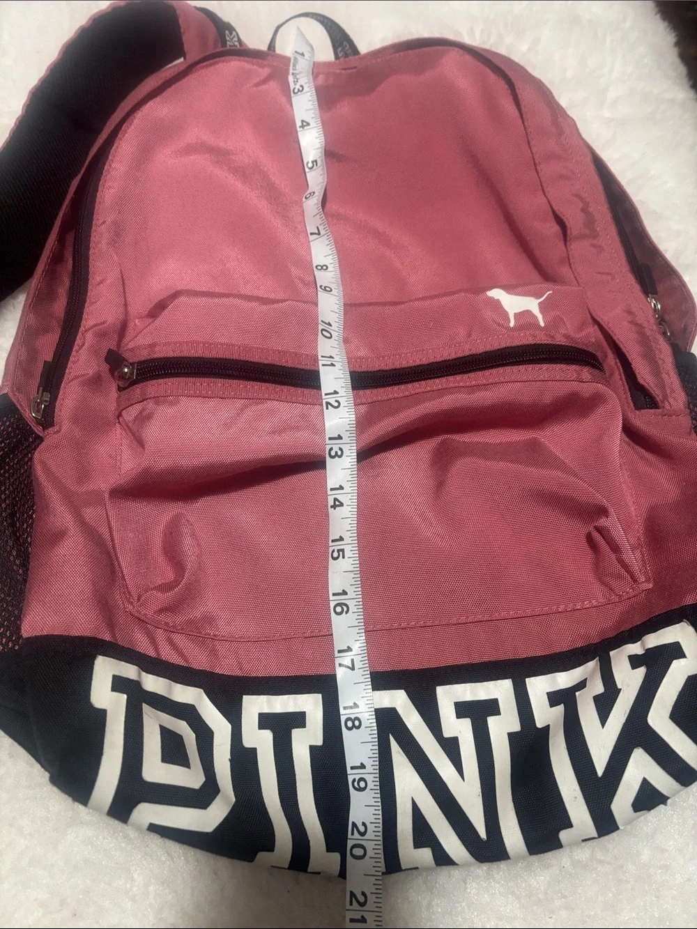 PINK Victoria's Secret Rose Pink & Black Logo Backpack